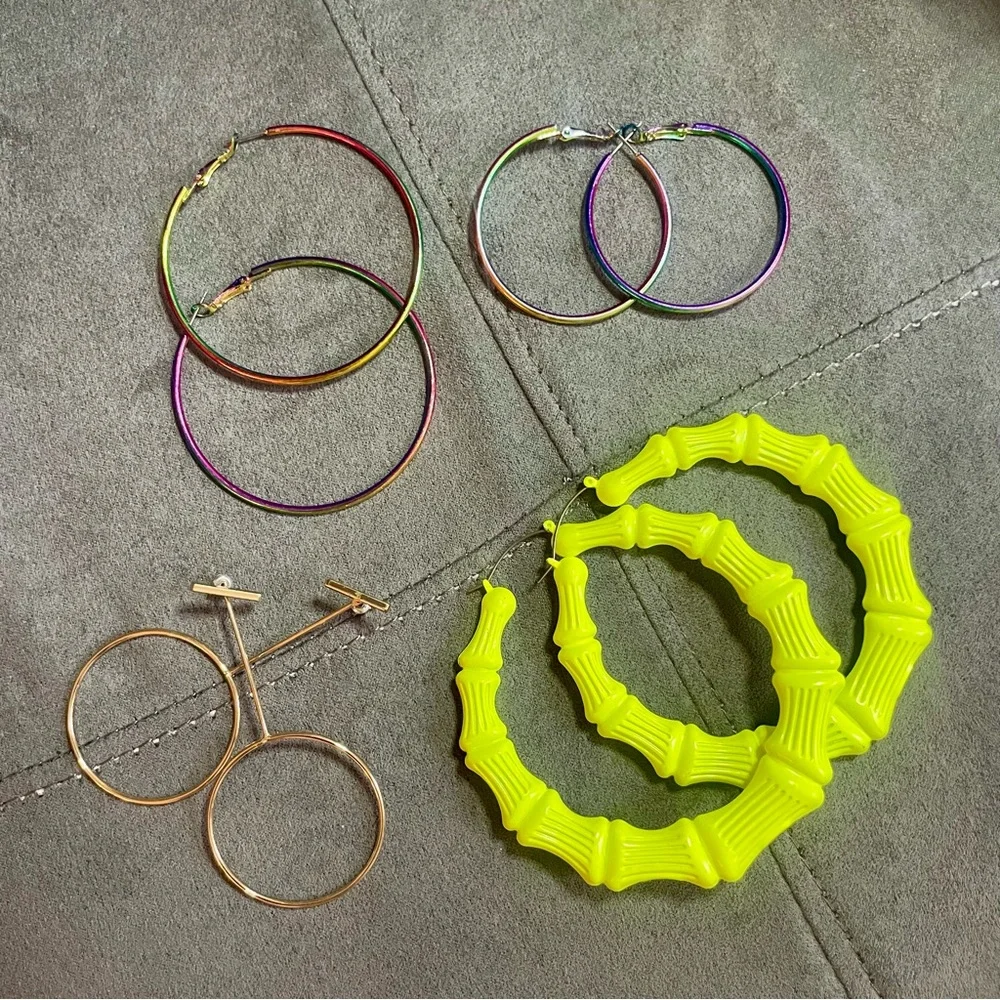 Colorful Hoop Earring Set - Picture 1 of 4